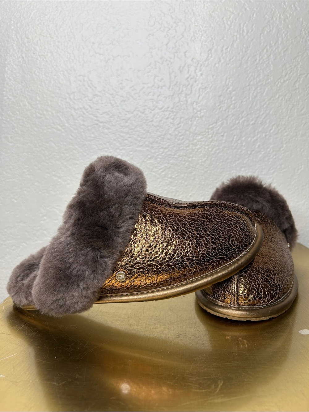 UGG Women's Chestnut Faux-Fur Slide Slippers - Brown - Picture 5 of 8